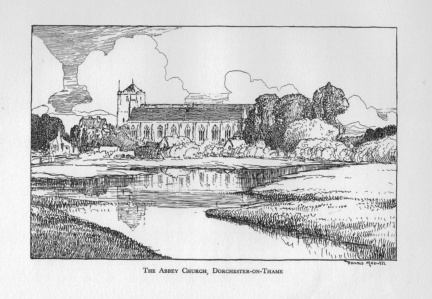 Dorchester Abbey vintage print 1932