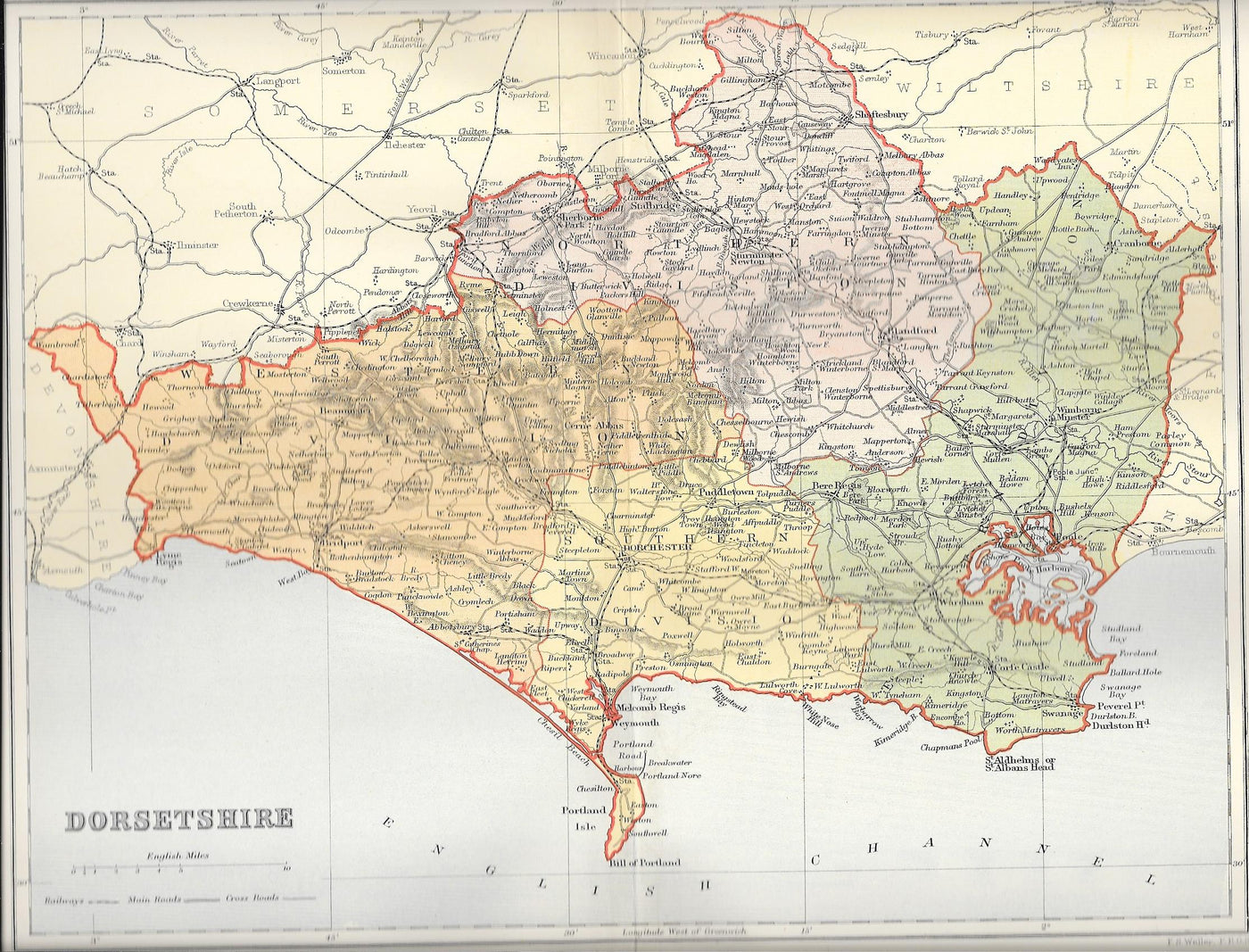 Dorsetshire antique map