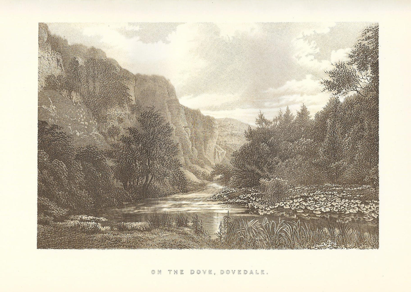 Dovedale Peak District Derbyshire antique print