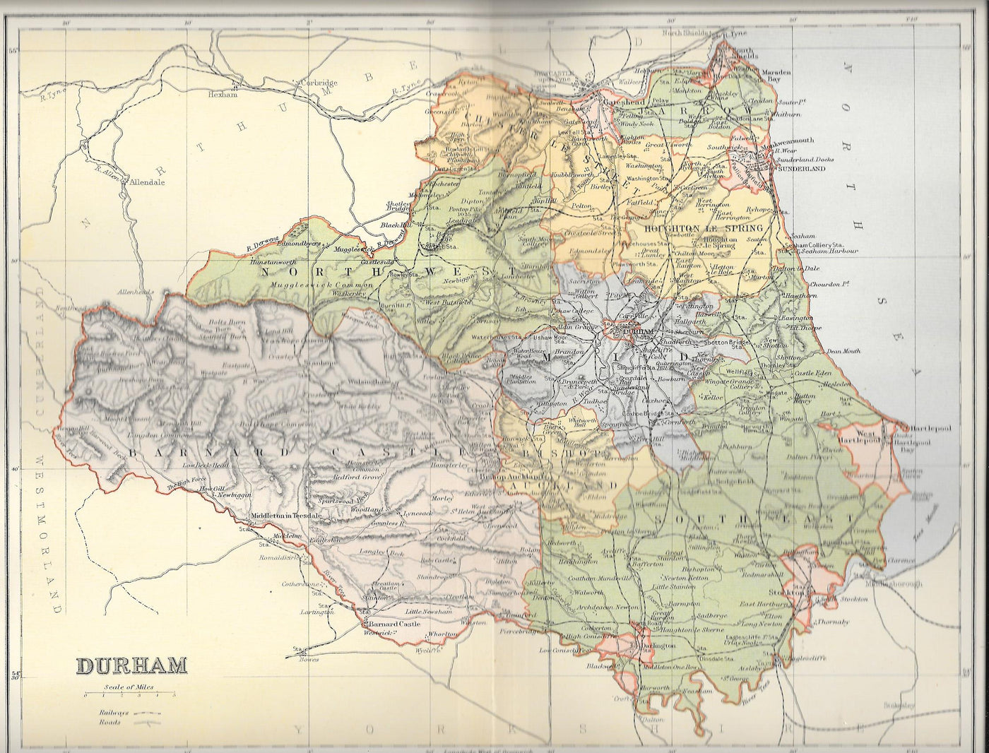 Durham antique map 1895