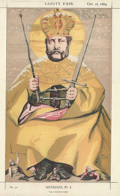Alexander II Russian Emperor Vanity Fair antique print 1869