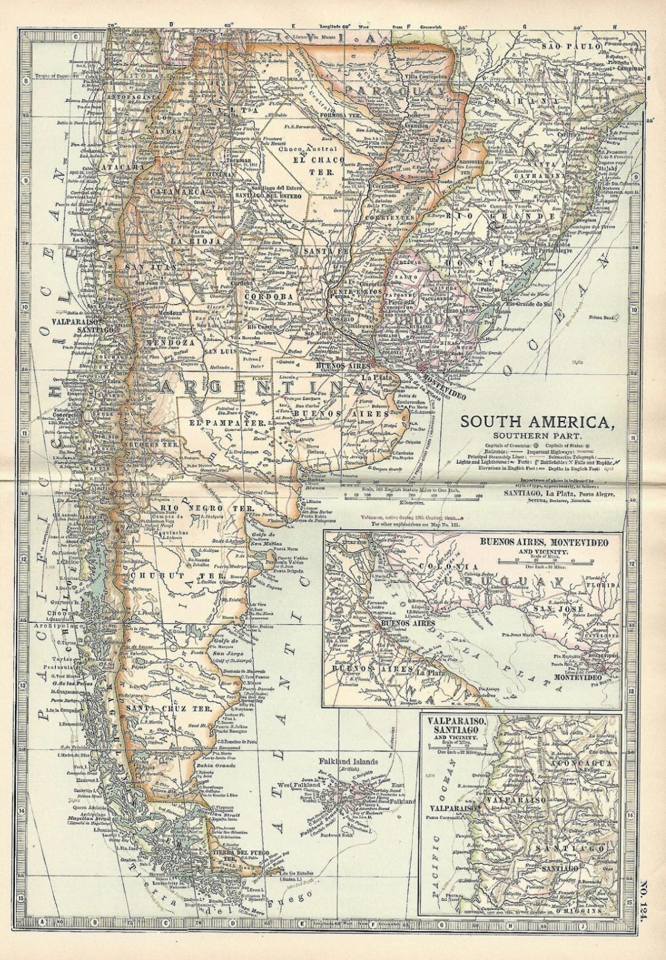 Argentina South America antique map Encyclopedia Britannica 1903