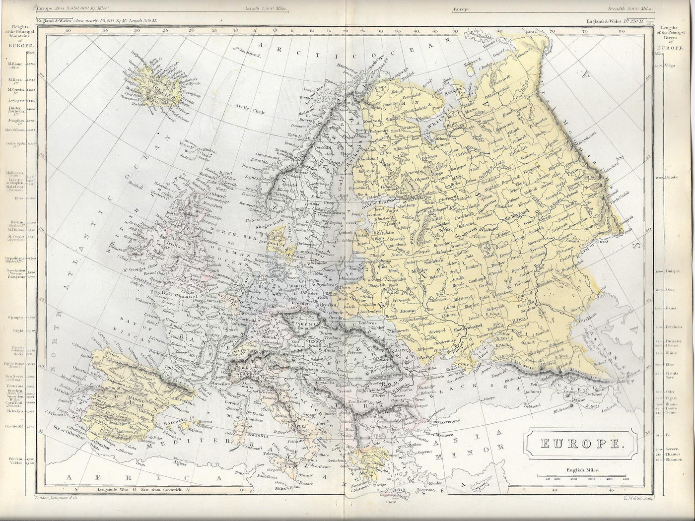 Europe antique map 1871
