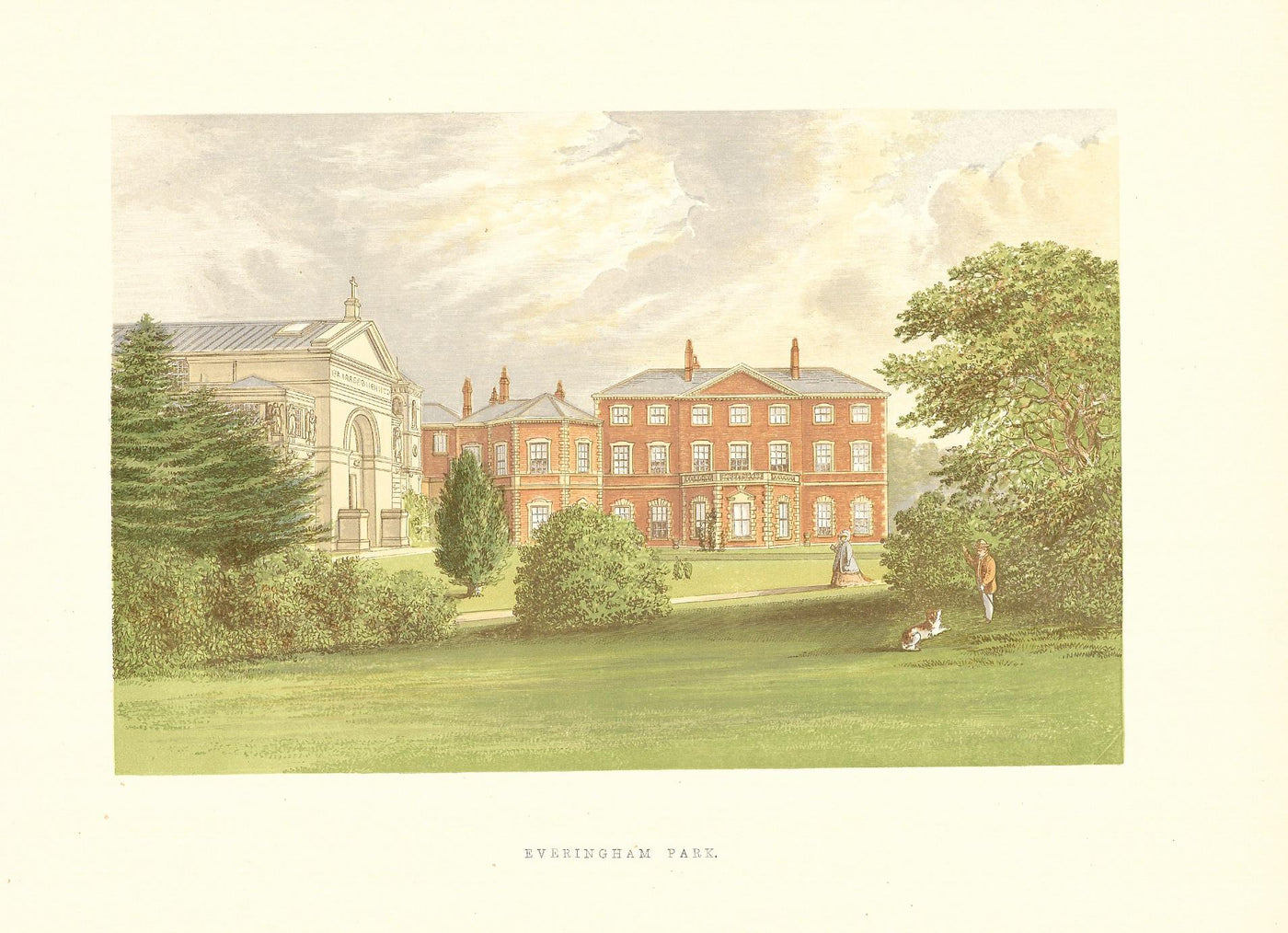 Everingham Park Yorkshire guaranteed original antique print 1880
