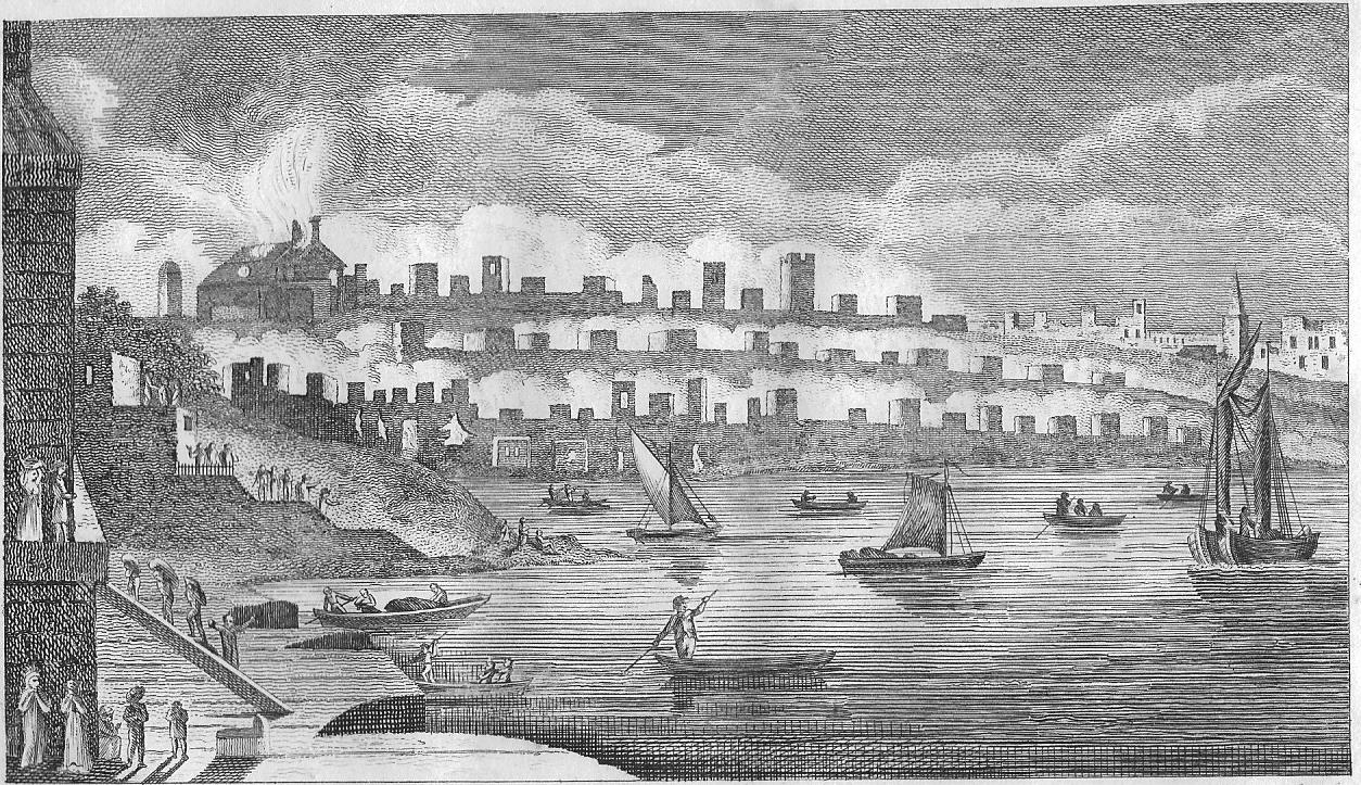 1666 London Great Fire original antique print dated 1813