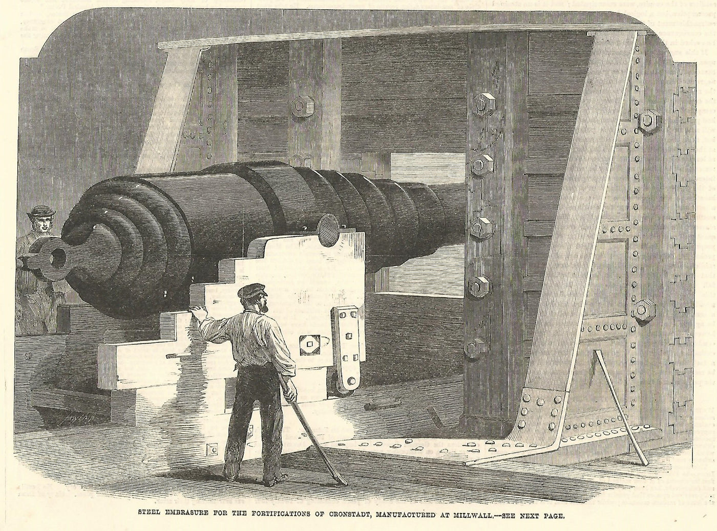 Cronstadt Russia fortifications built at Millwall antique print 1864