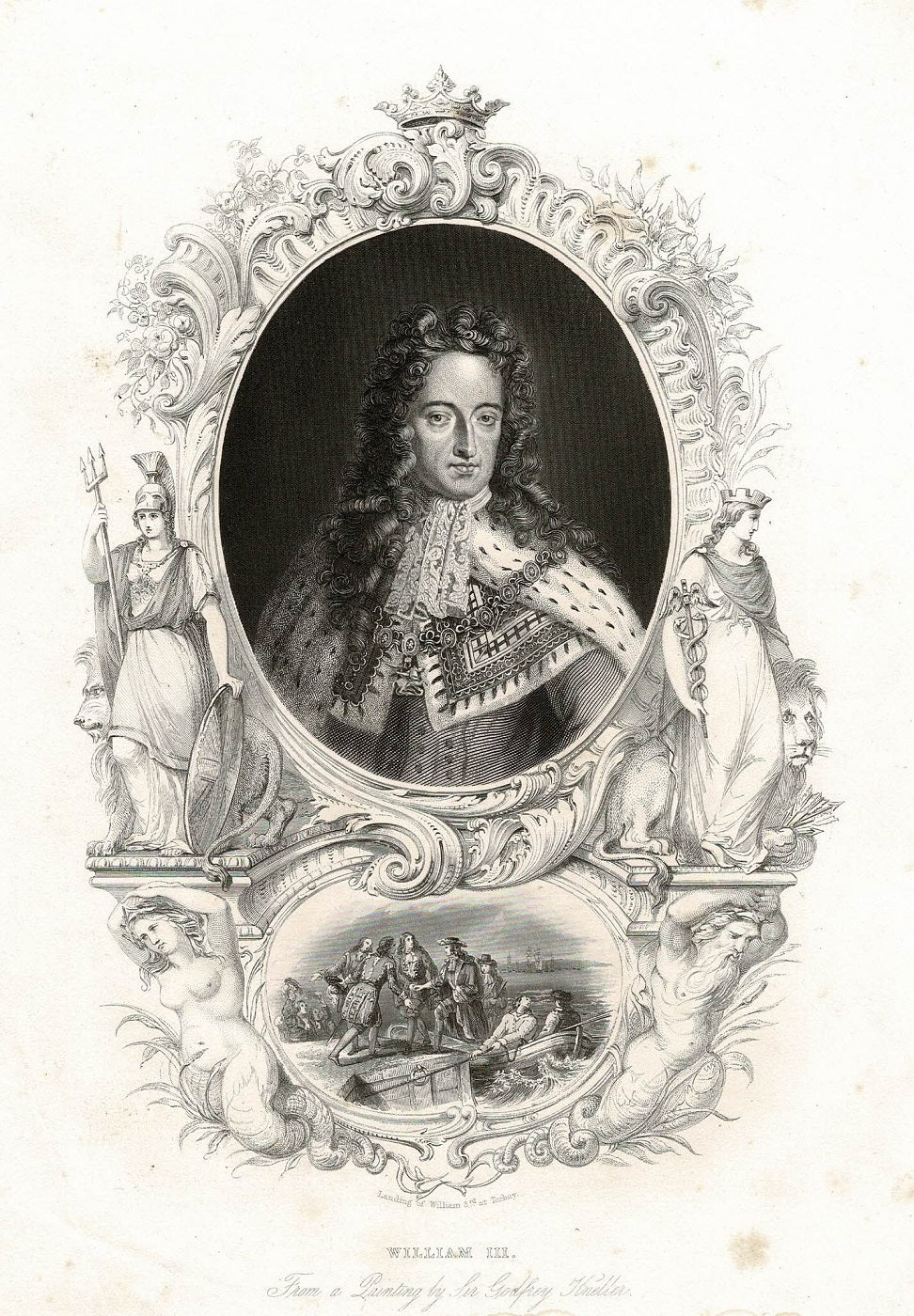 King William III of England antique print