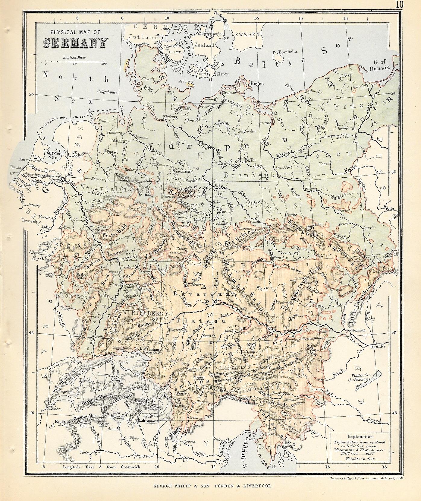 Germany antique map