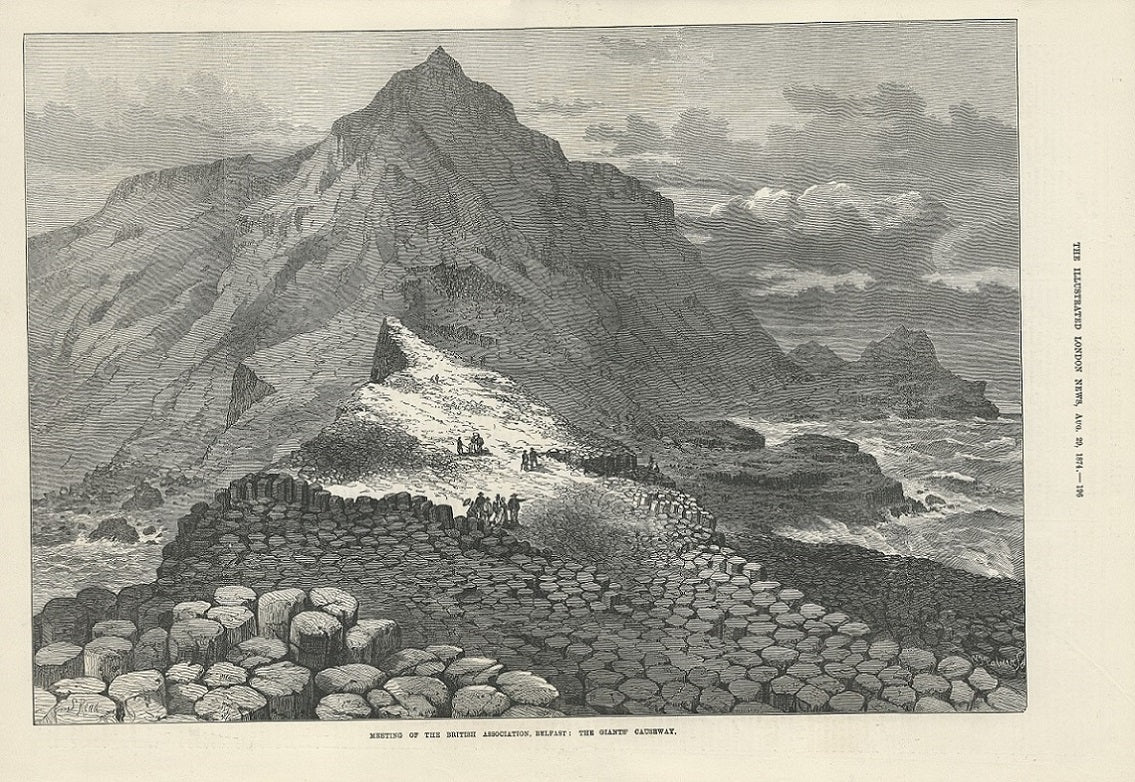 Giant's Causeway British Association meeting antique print 1874