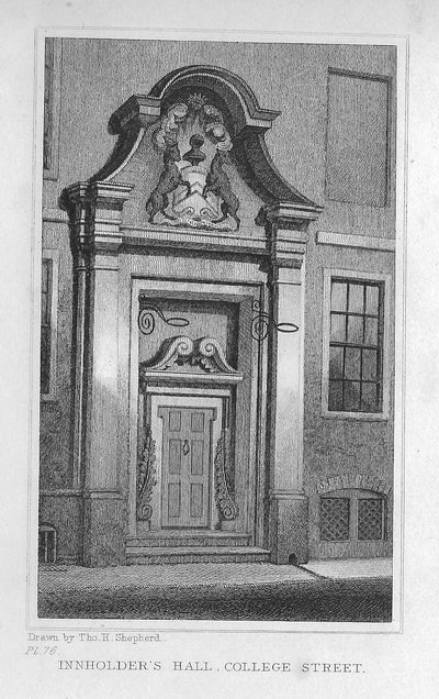 Innholders Hall City of London antique print 1830
