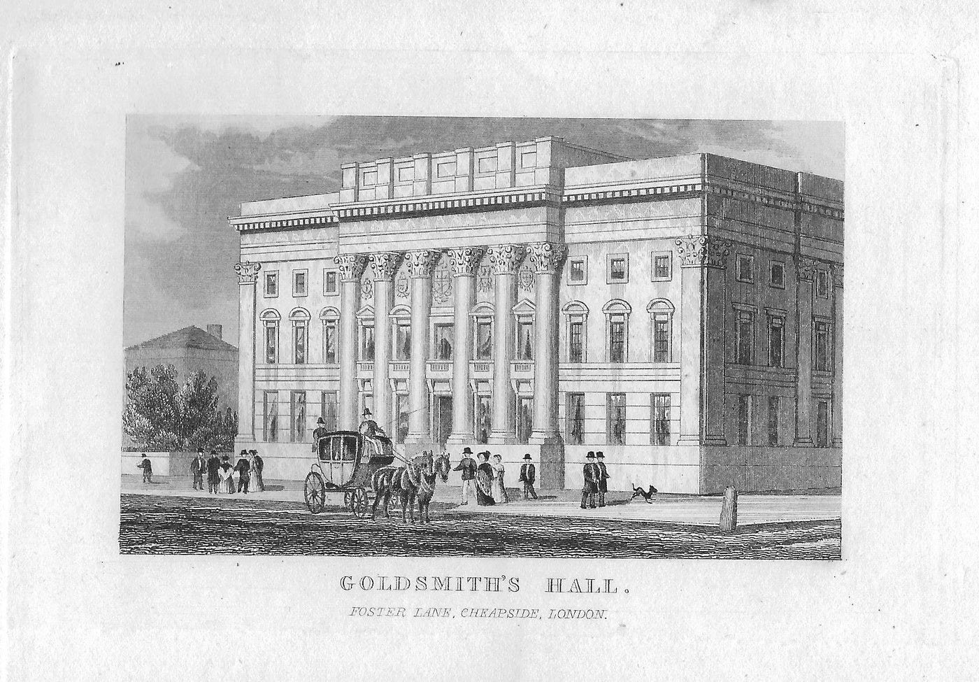 Goldsmith's Hall London antique print