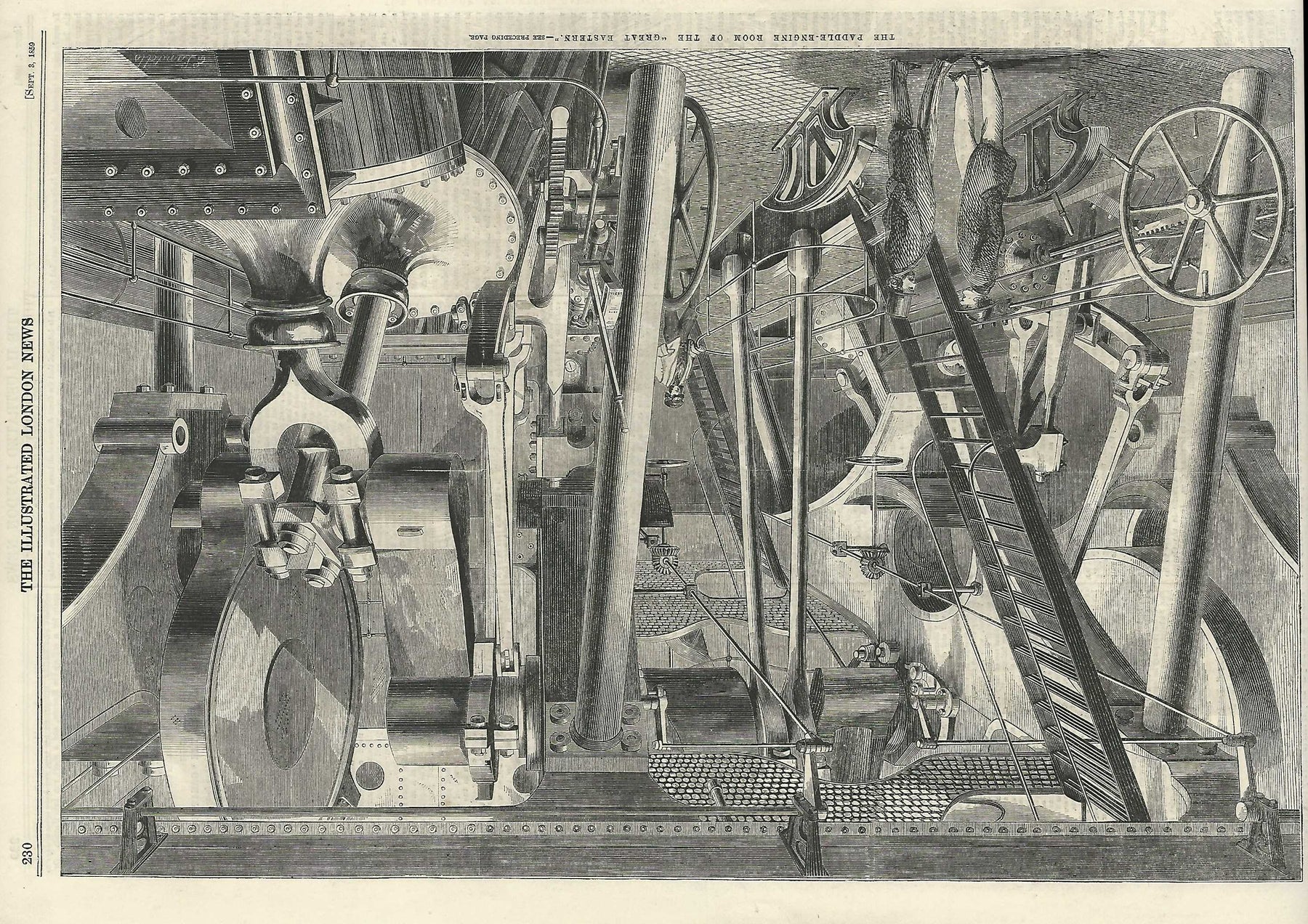 Steam Screw Engine Great Eastern steamship’s screw engine room antique print 1859 – Maps ...
