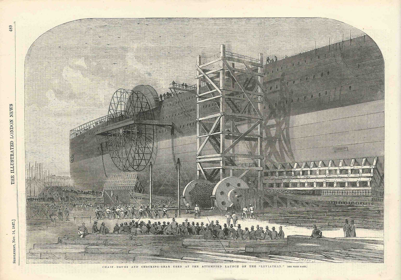 Great Eastern attempted launch Millwall, Isle of Dogs 1857