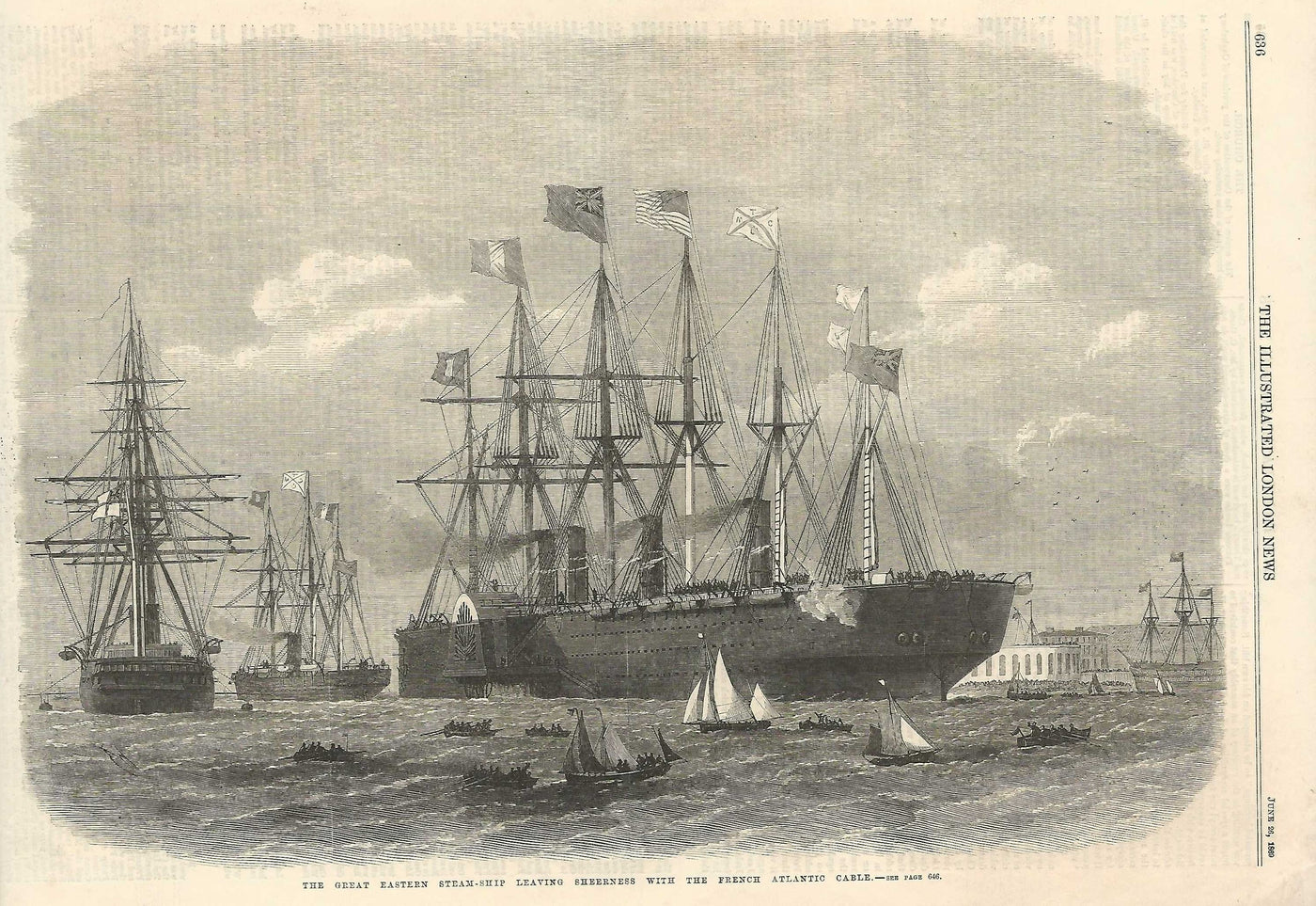 Great Eastern leaves Sheerness with the French Atlantic Cable 1869