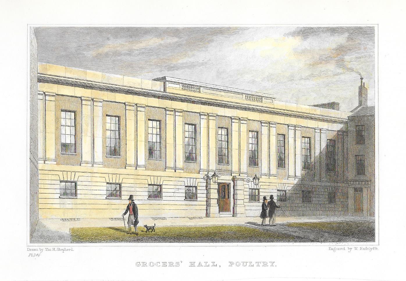 Grocers Hall Poultry antique print