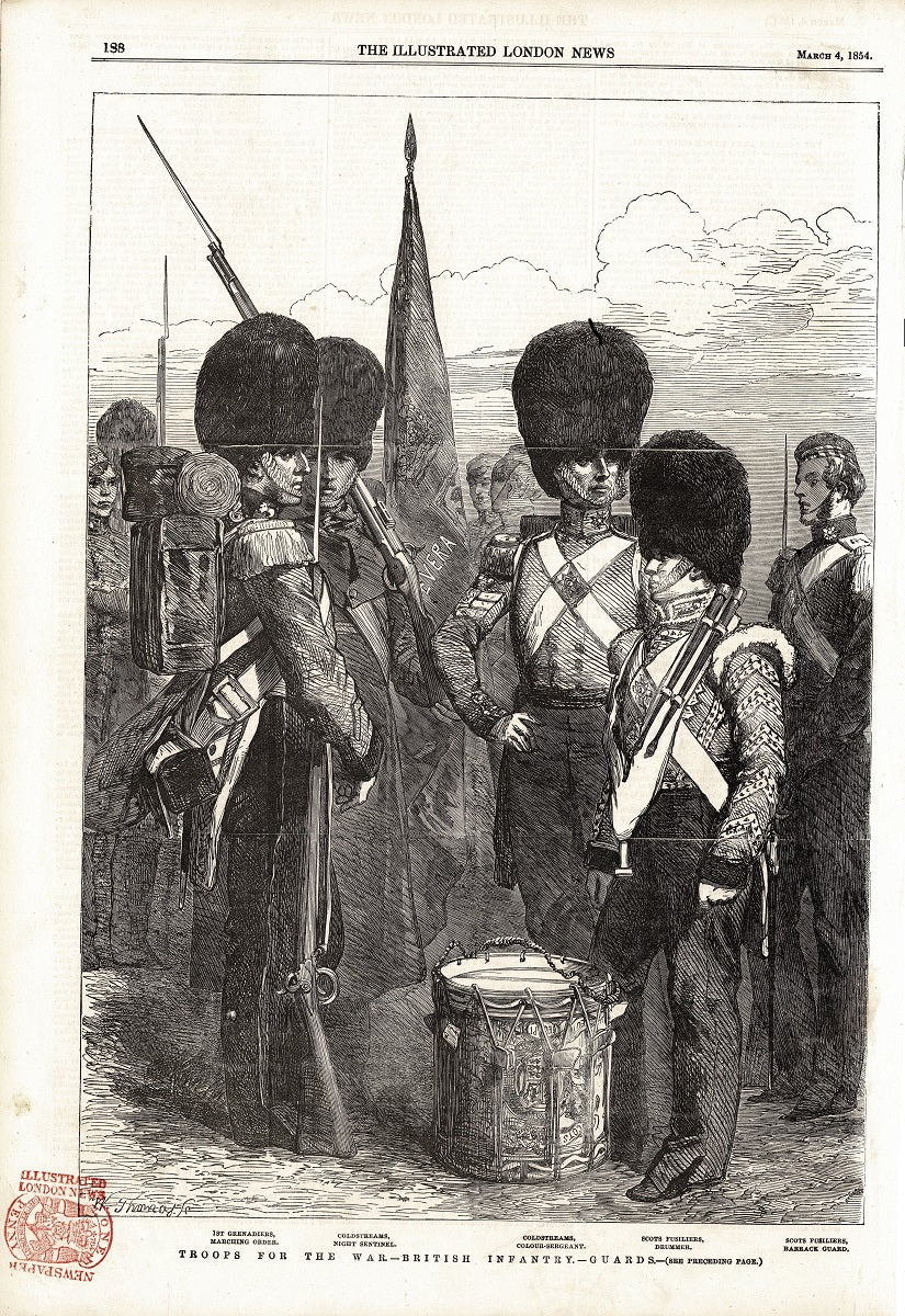 Guards Regiments for the Crimean War antique print 1854 – Maps and ...