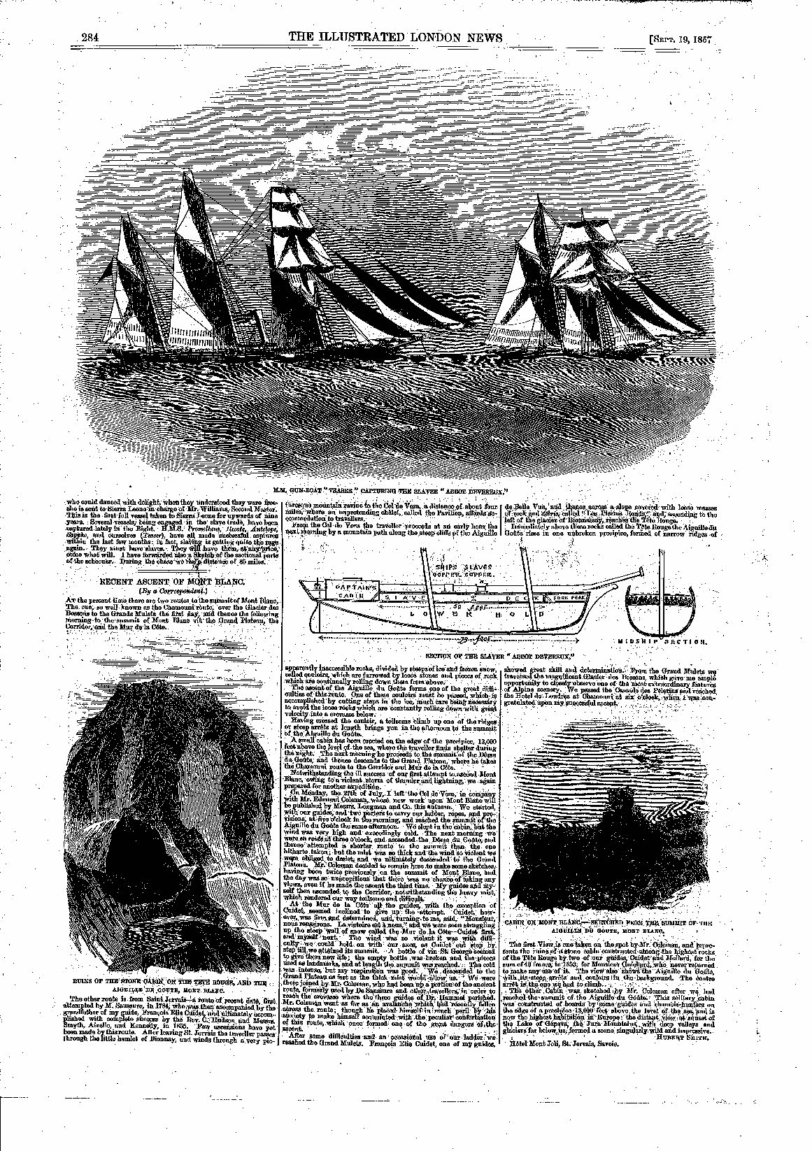 Royal Navy's West Africa Squadron anti-slavery campaign antique print 1857
