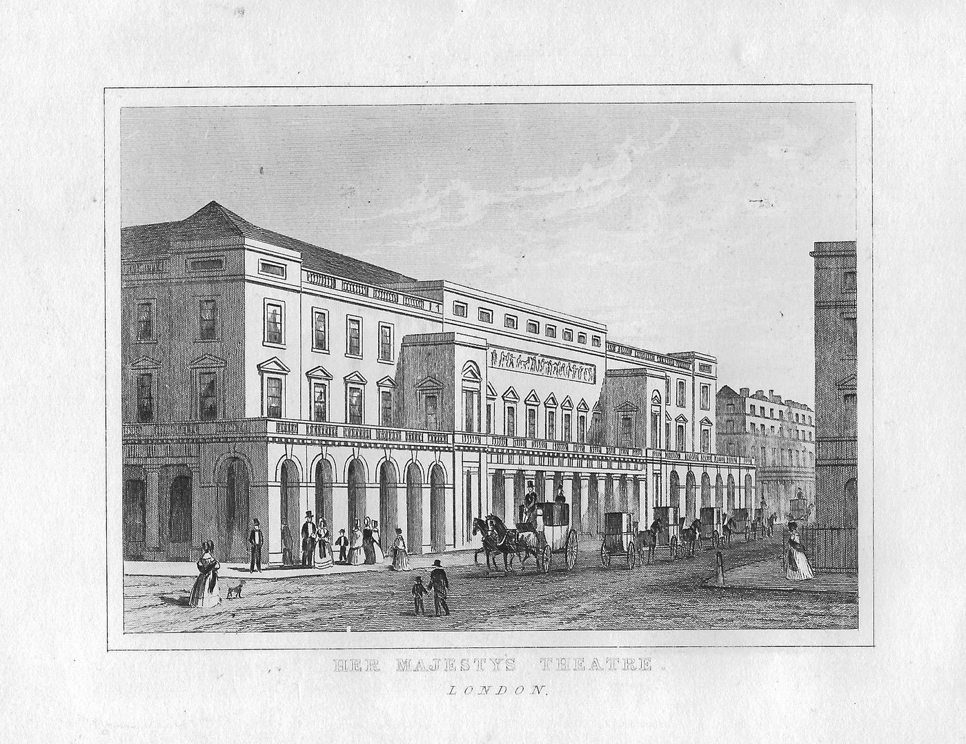 Her Majesty's Theatre, London antique print