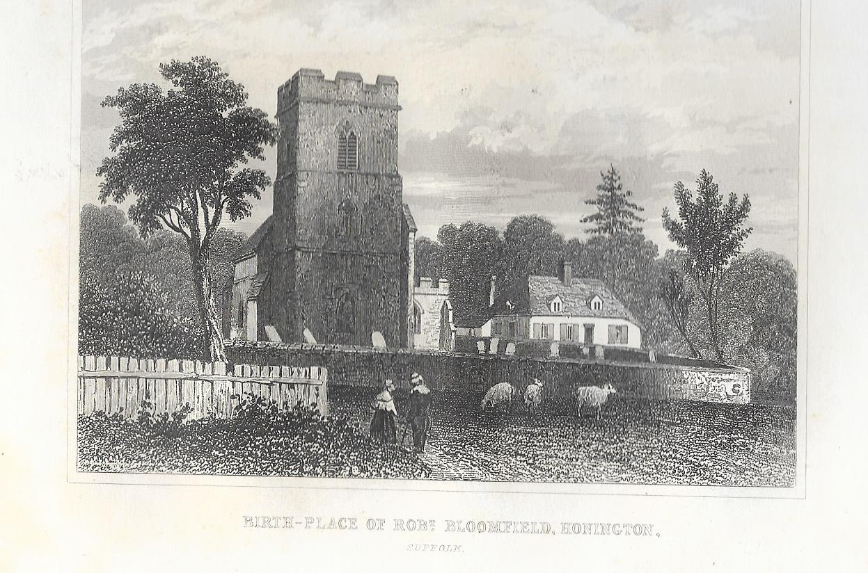 Honington Suffolk antique print 1845