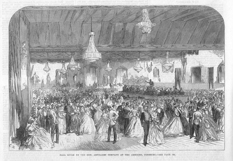 HAC Honourable Artillery Company ball antique print 1867