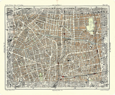 Hoxton Hackney antique map 1902