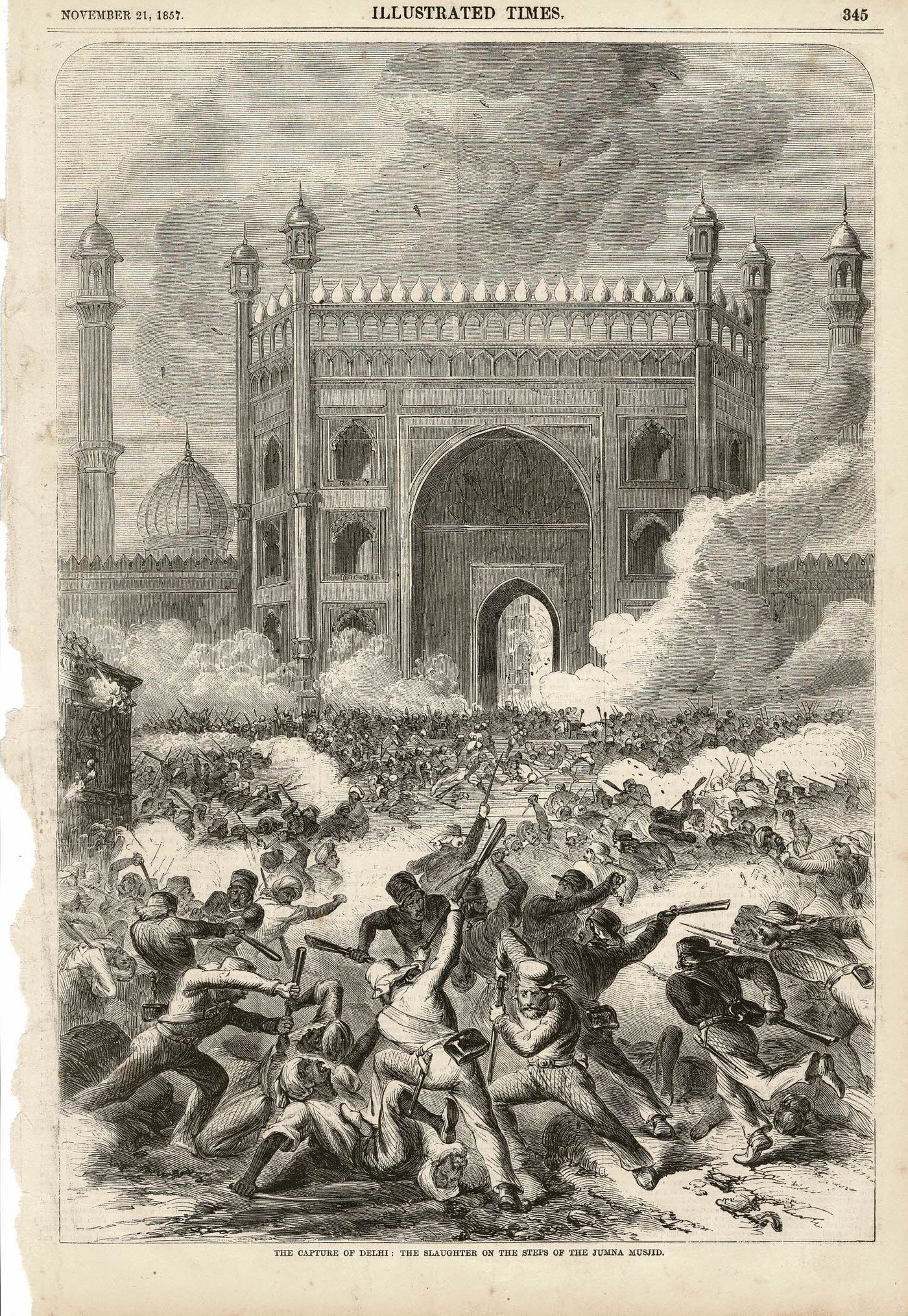Indian Mutiny. Antique print of the Capture of Delhi 1857