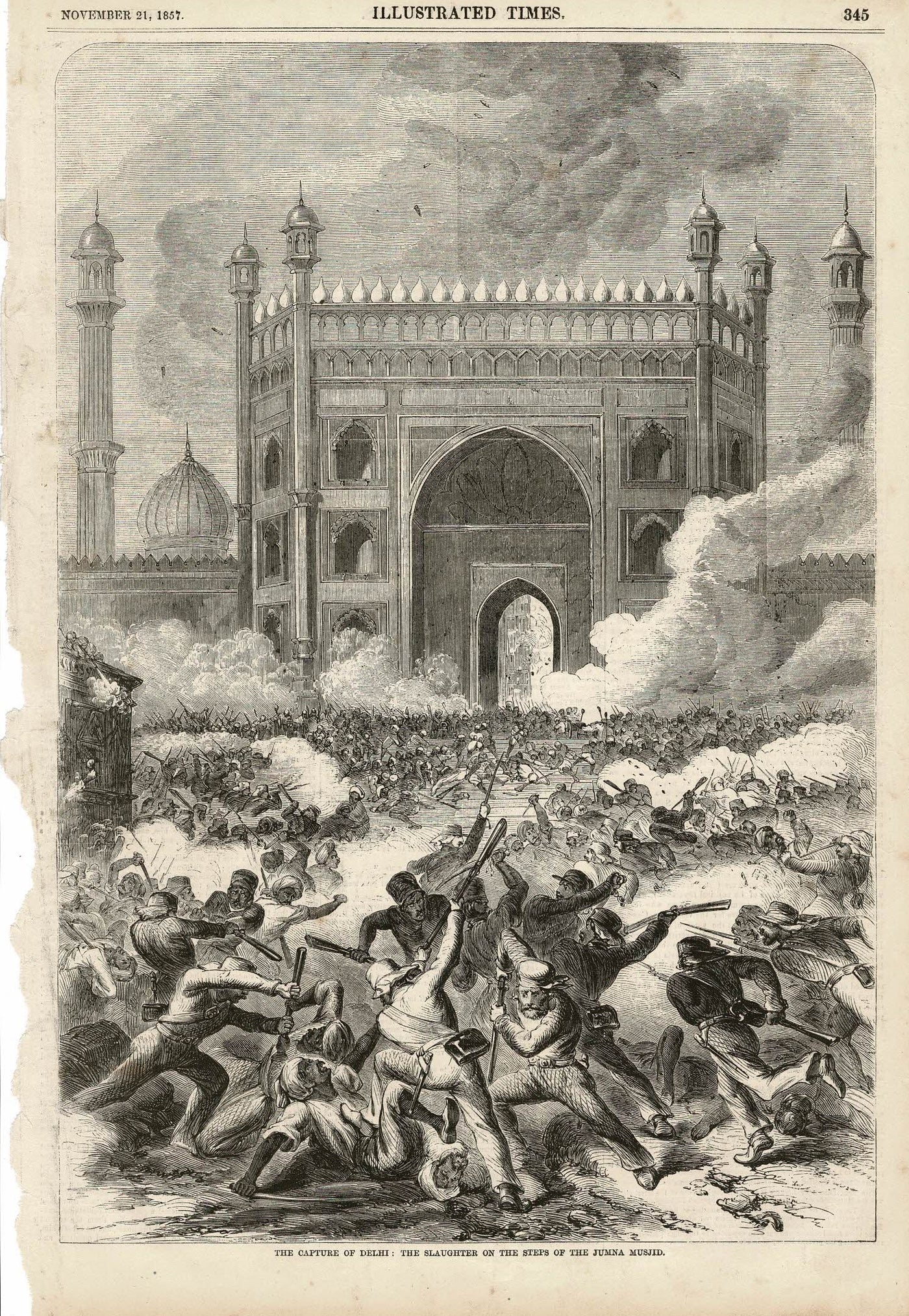 Indian Mutiny. Antique print of the Capture of Delhi