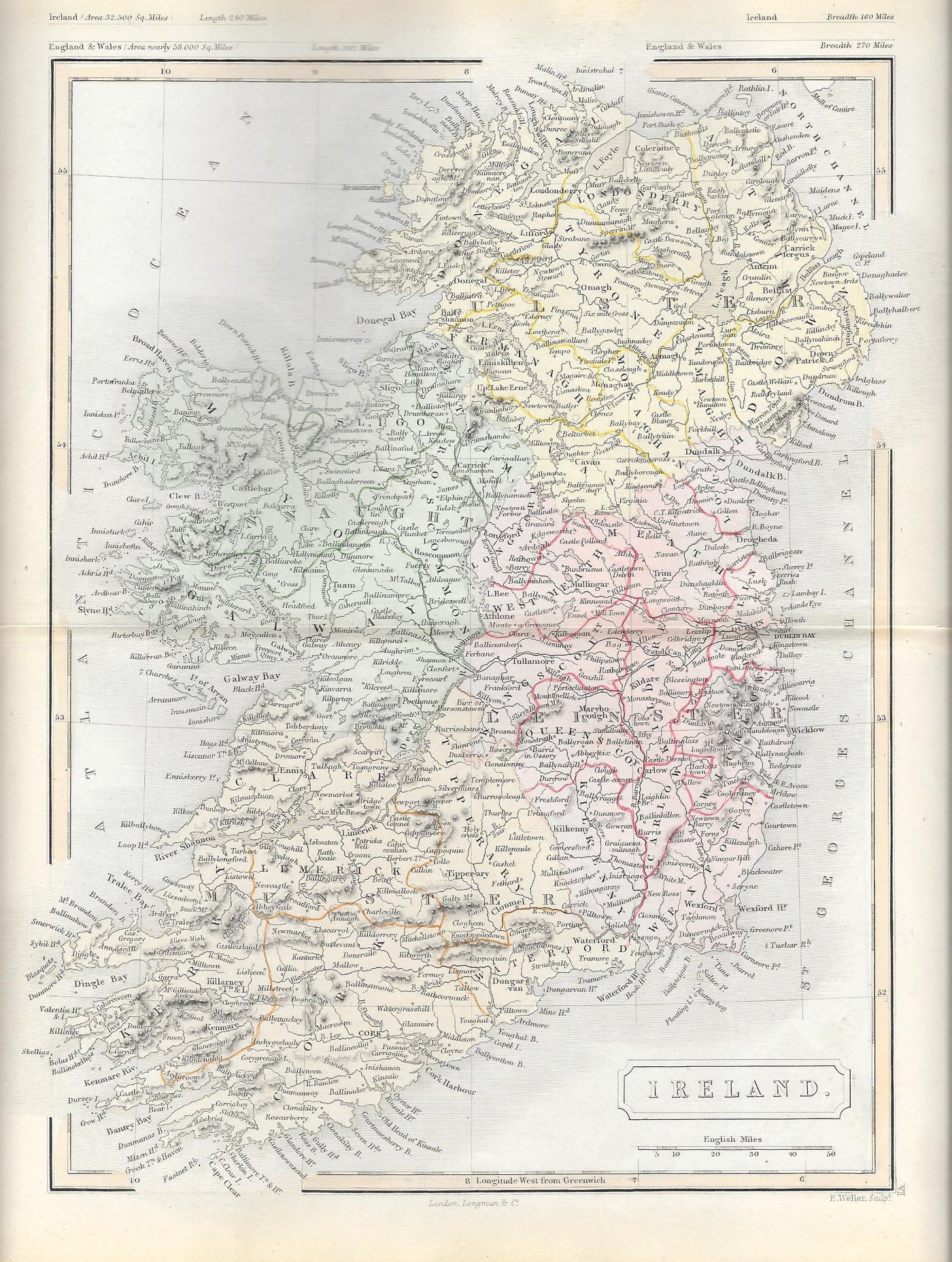 Ireland antique map