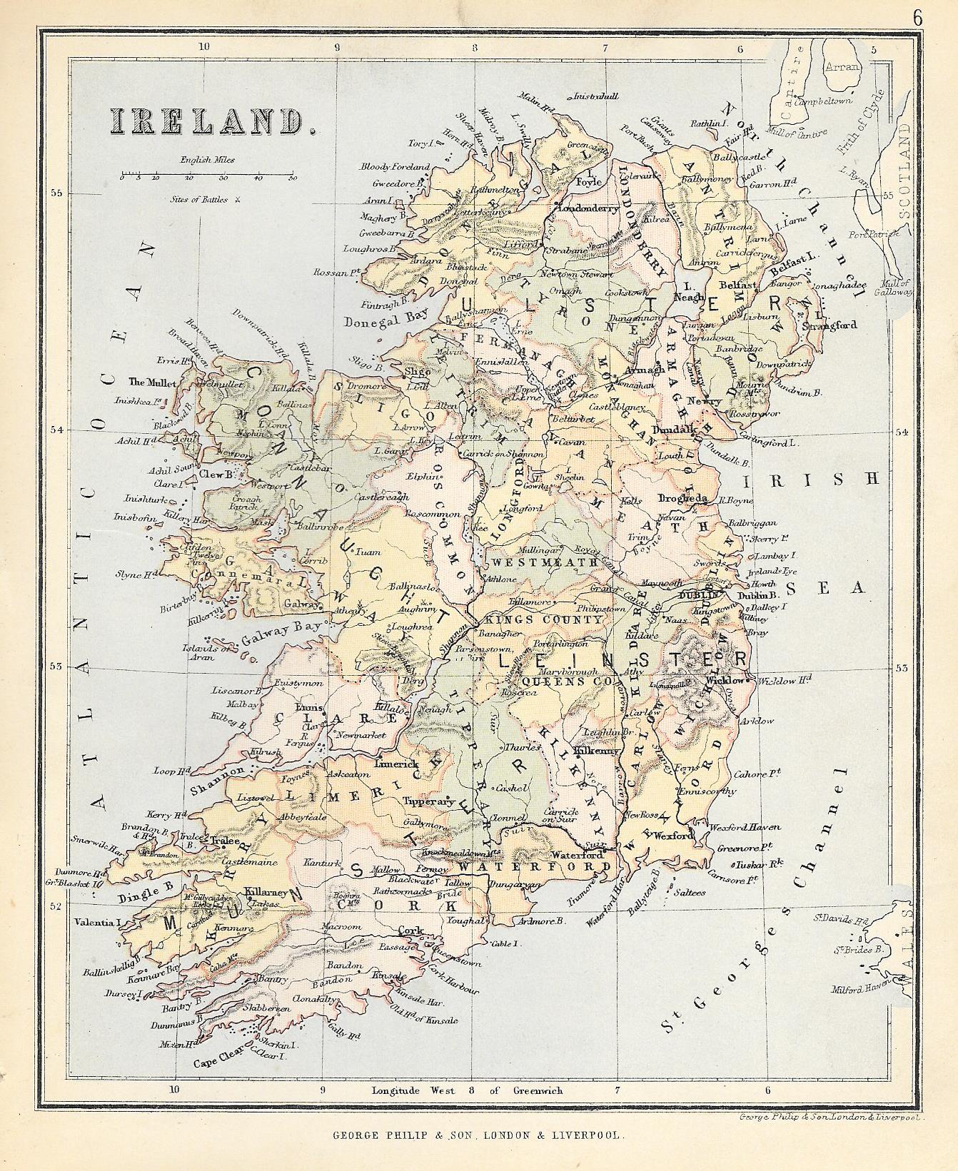 Ireland antique map