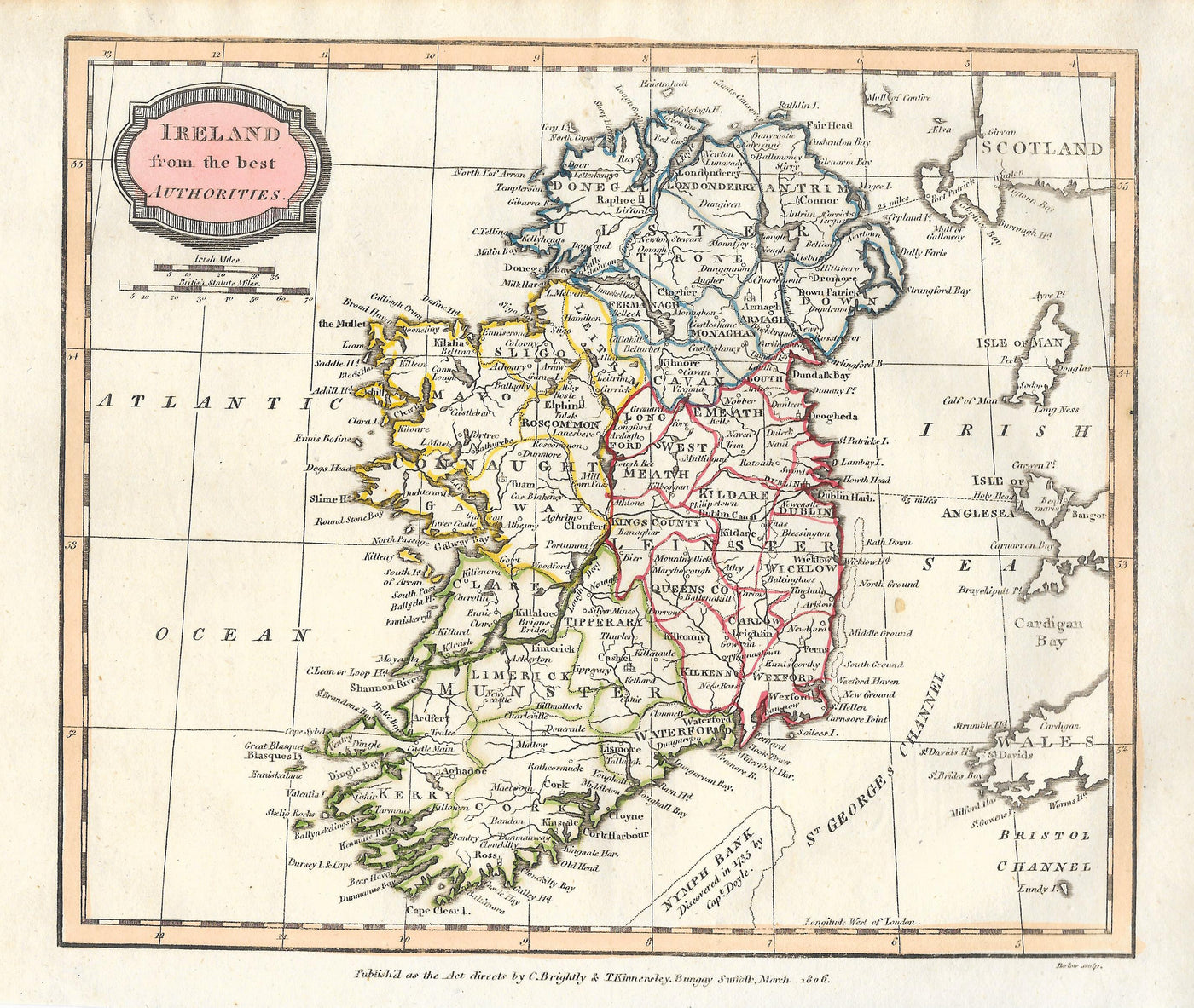 Ireland antique map published 1812
