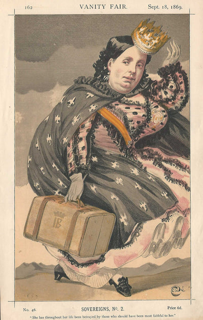 Isabella II Queen of Spain Vanity Fair antique print