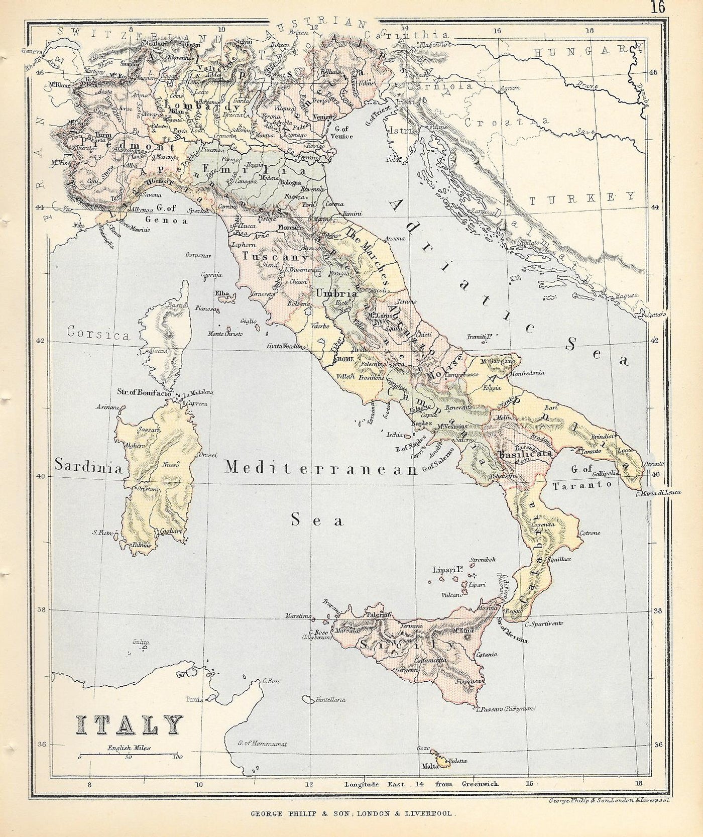 Italy antique map