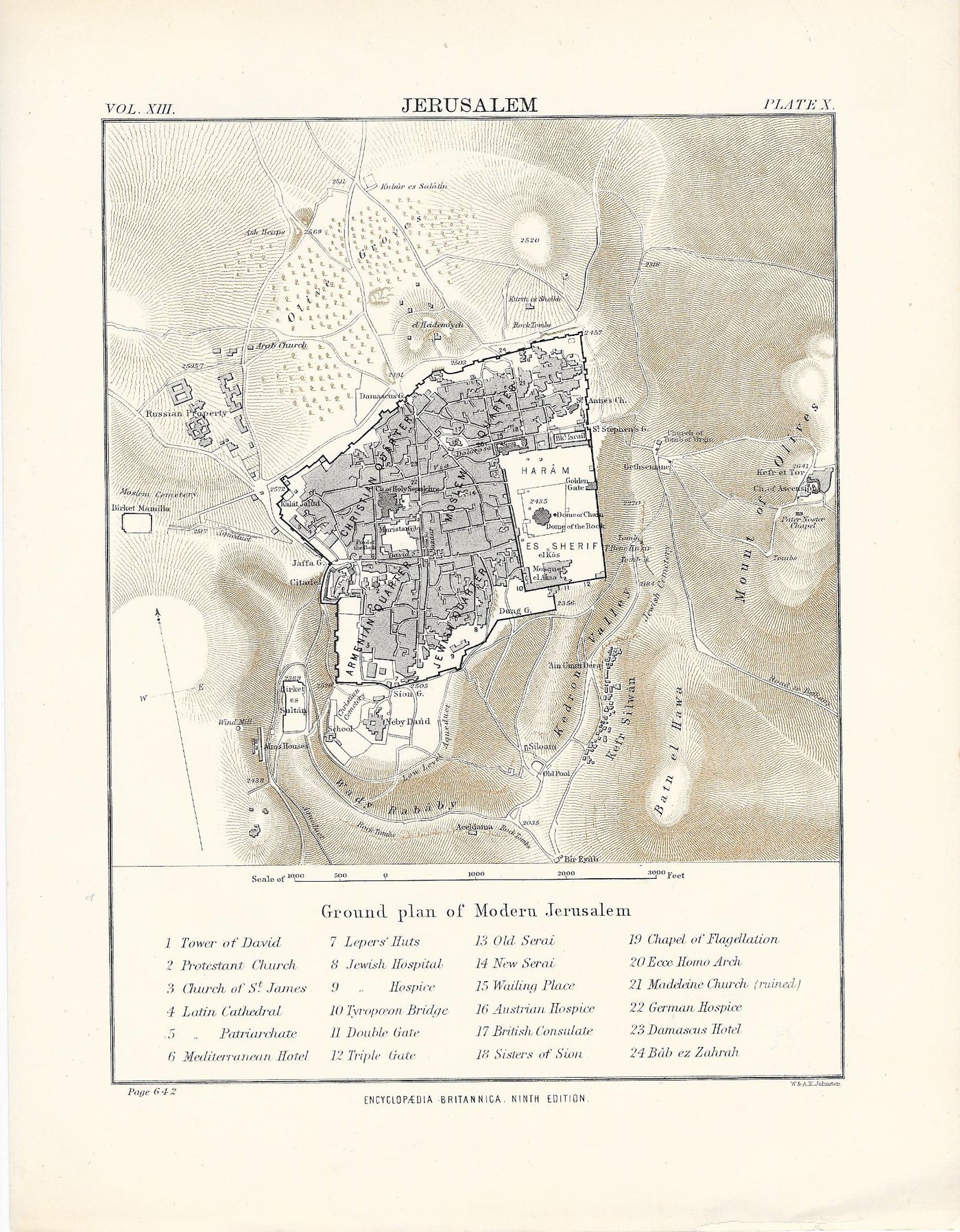 Jerusalem antique map