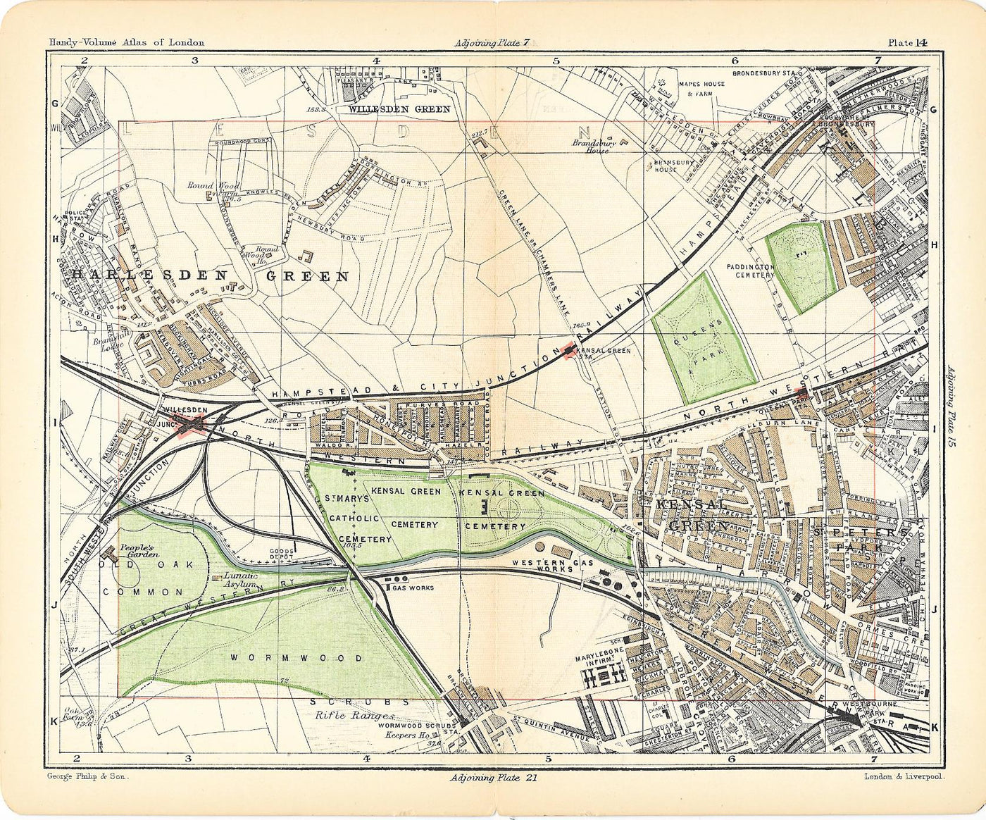 Kensal Green antique map