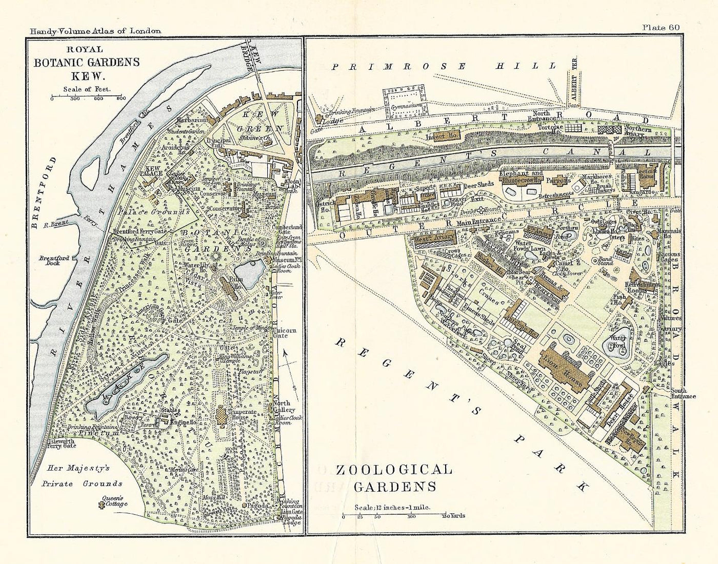 Kew Gardens antique plan 1902