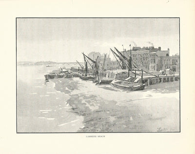 Lambeth Reach of the River Thames published 1893