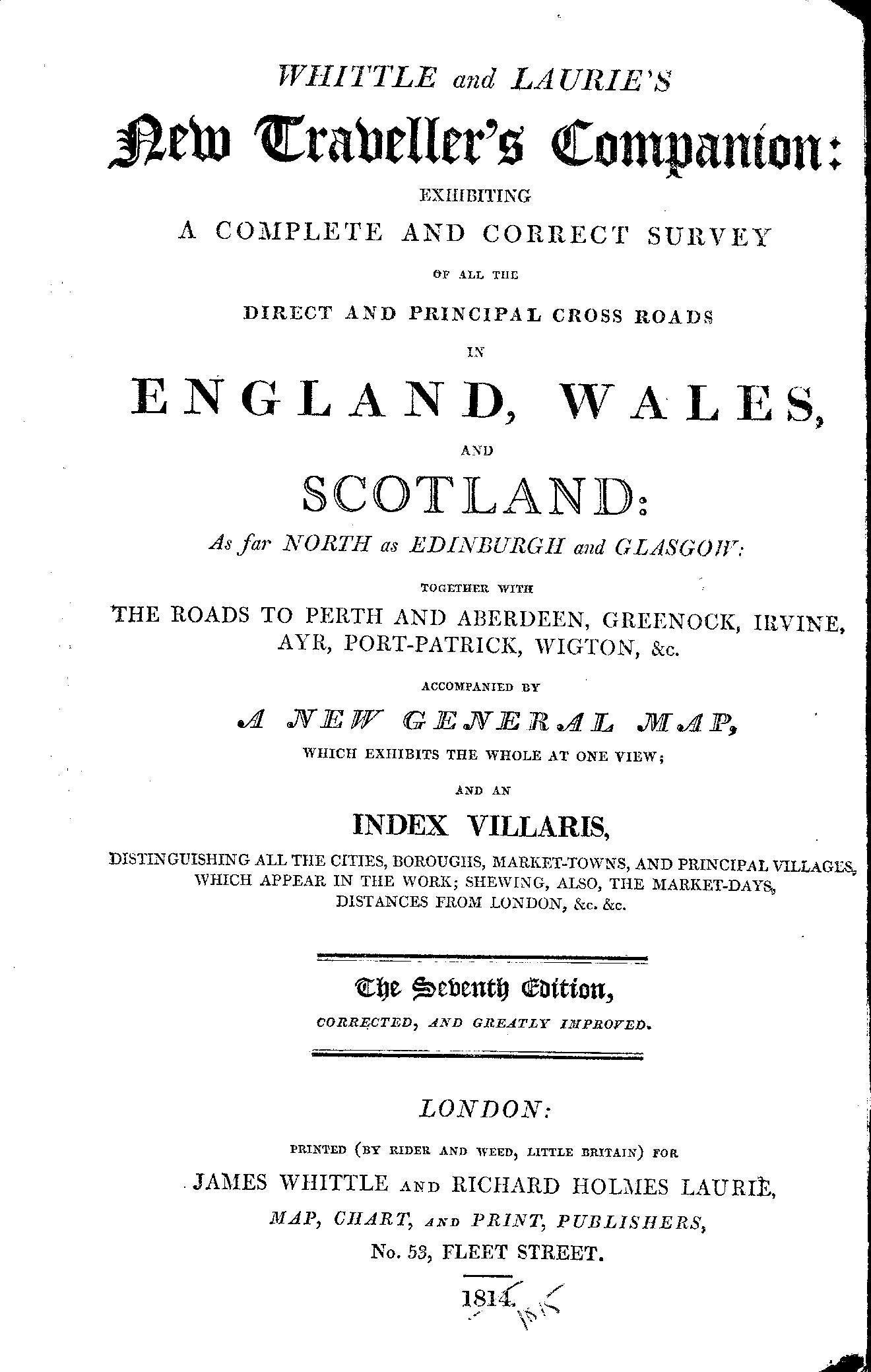 Exeter Salisbury antique road map published 1815