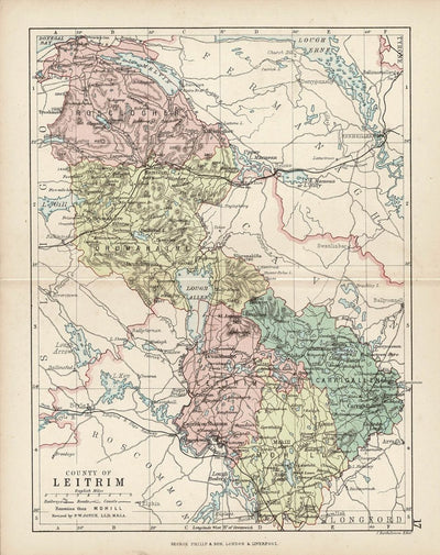 Leitrim antique map 1882