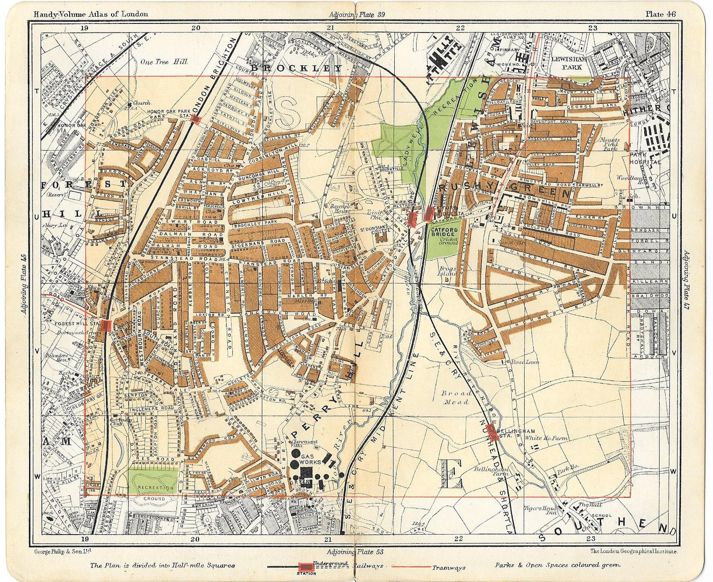 Lewisham antique map