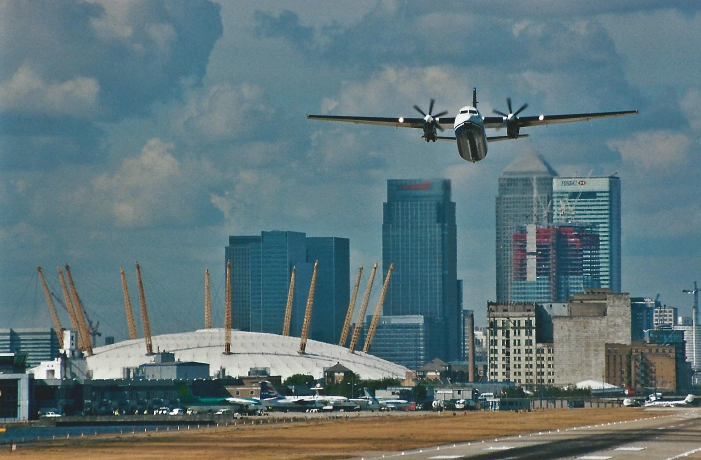 London City Airport Canary Wharf and O2 photograph