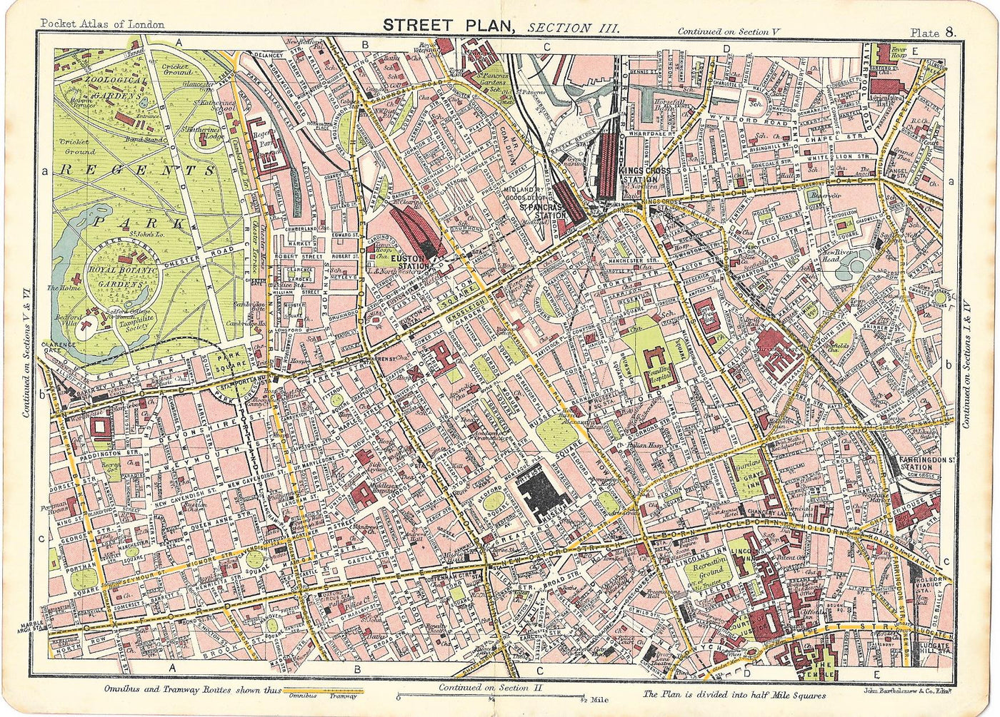 London Westminster Camden old map 1917
