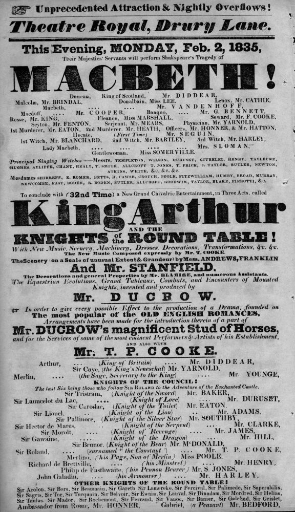 Macbeth poster Theatre Royal Drury Lane published 1835
