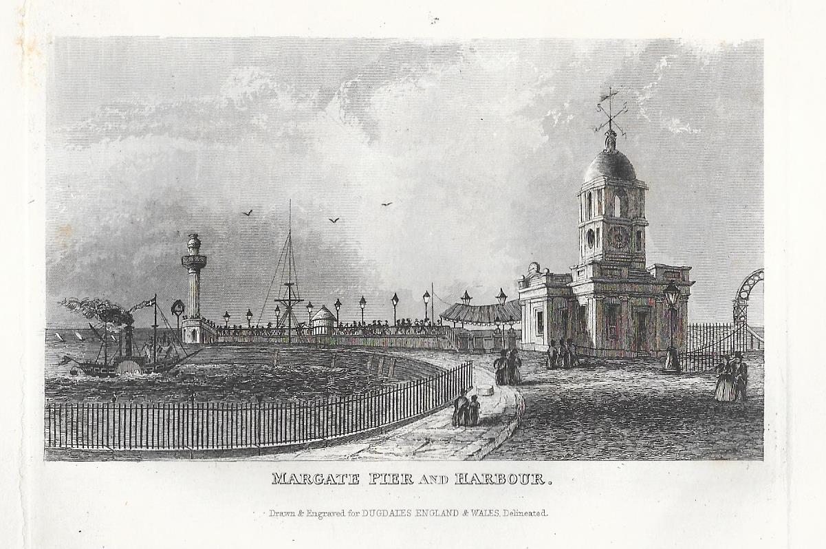 Margate Kent antique print 1845