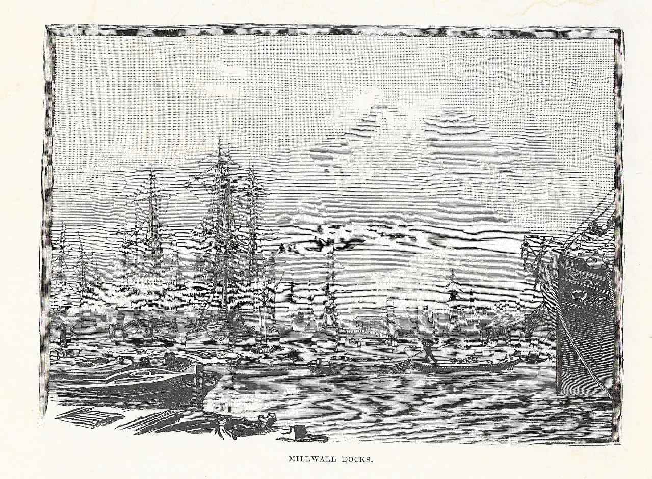 Millwall Docks Isle of Dogs antique print