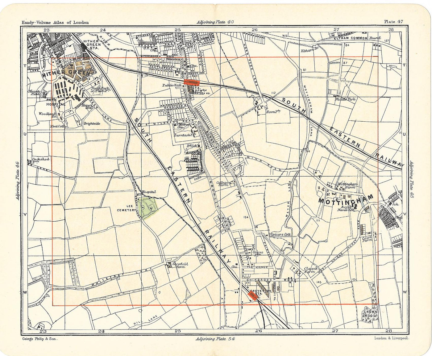 Mottingham antique map 1902