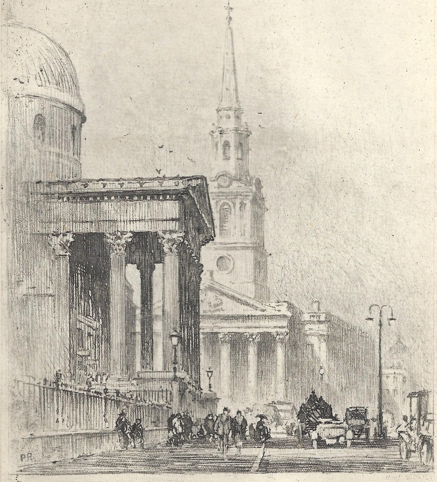National Gallery London etching by Percy Robertson.