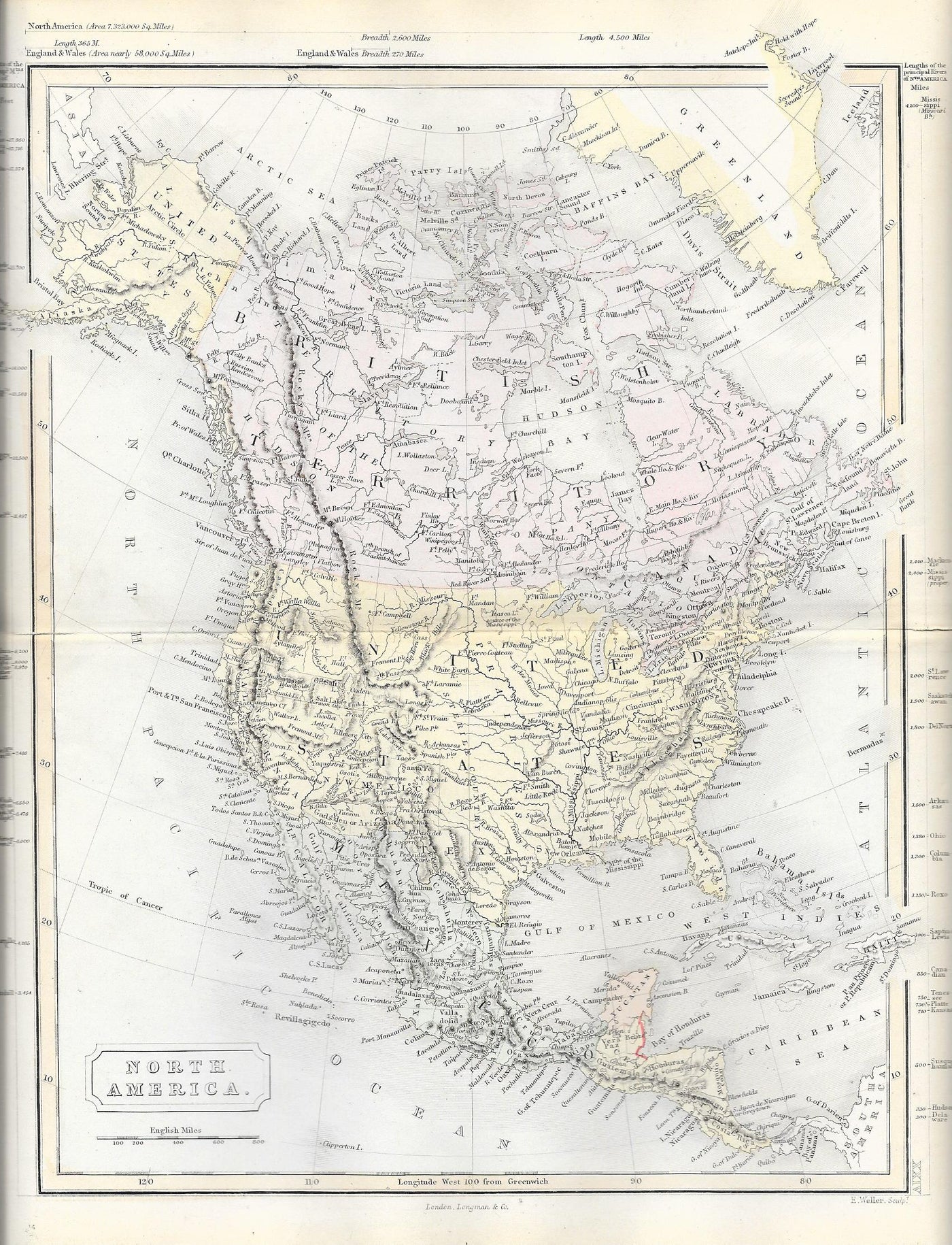 North America antique map