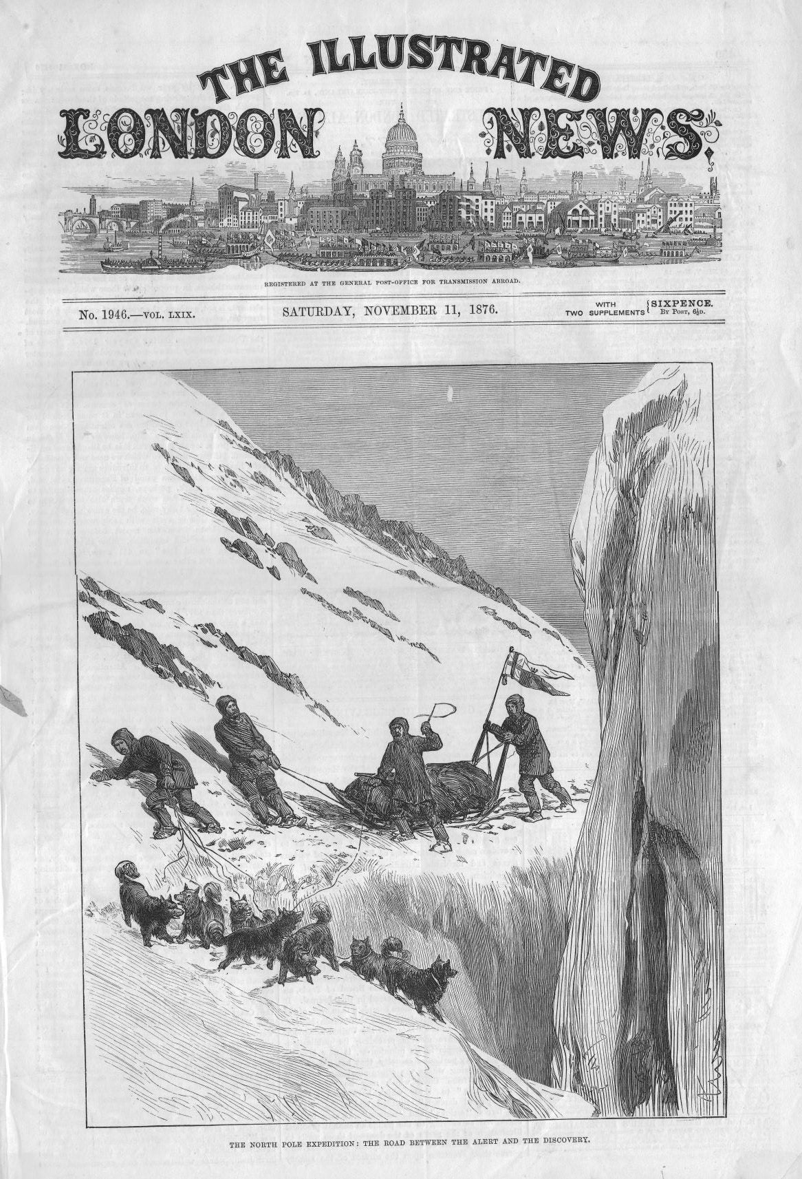 North Pole attempt British Arctic Expedition 1875–1876 antique print 1876