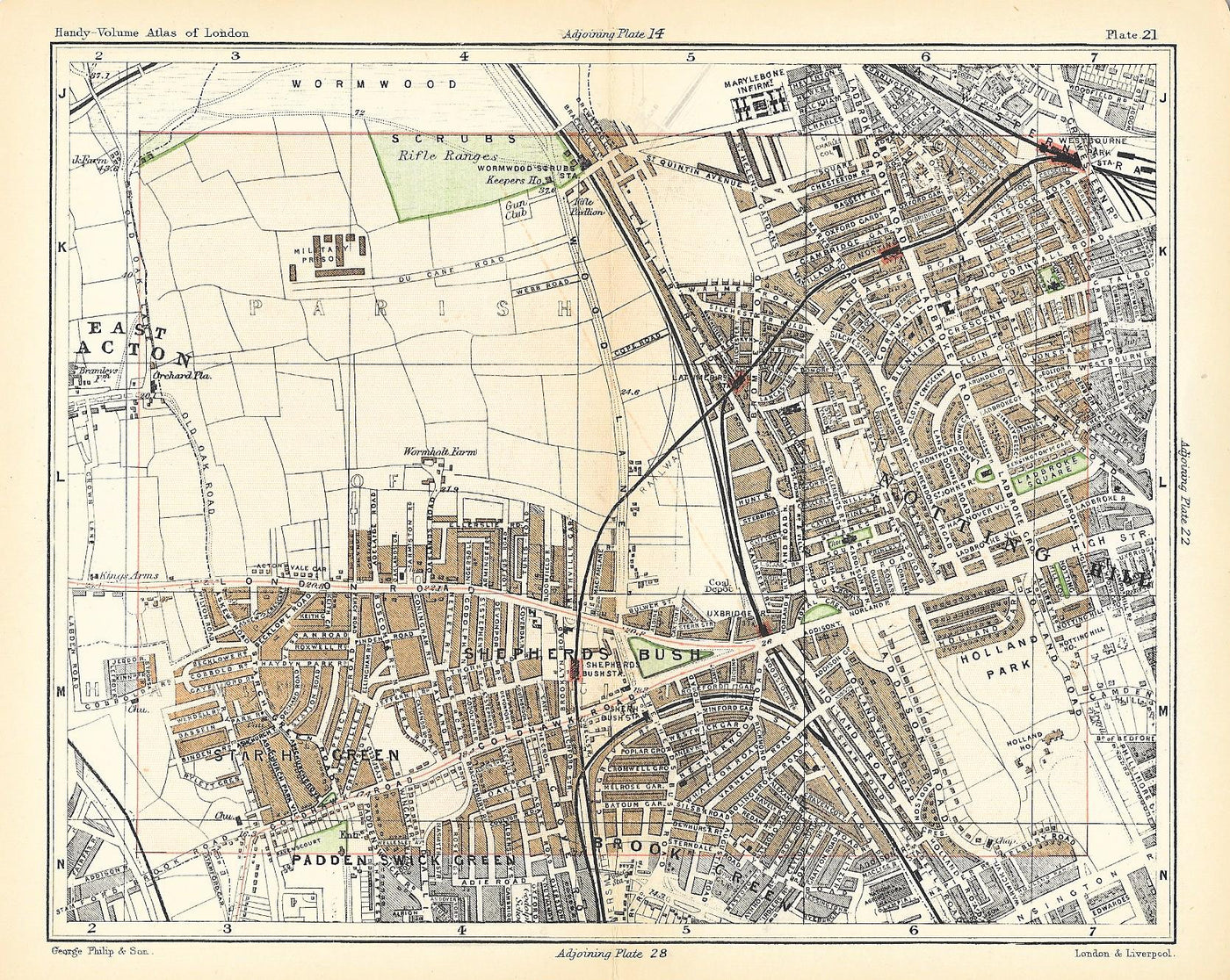 Notting Hill antique map 1891