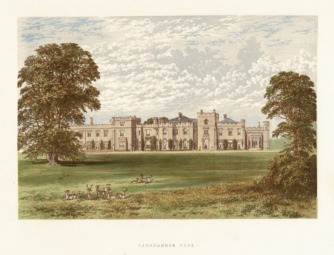 Panshanger Park Hertfordshire guaranteed antique print 1880